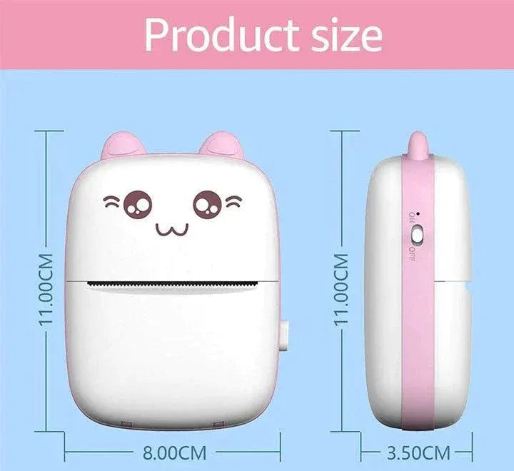 Portable Mini Pocket Printer Bluetooth Thermal – Wireless Photo, Notes, Labels & Sticker Printer for Kids, Students & Office Use