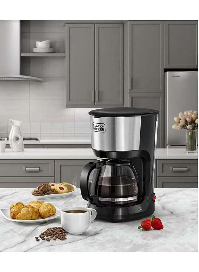 **10-Cup Coffee Maker 1.25L – 750W Drip Machine with Auto Shut-Off**