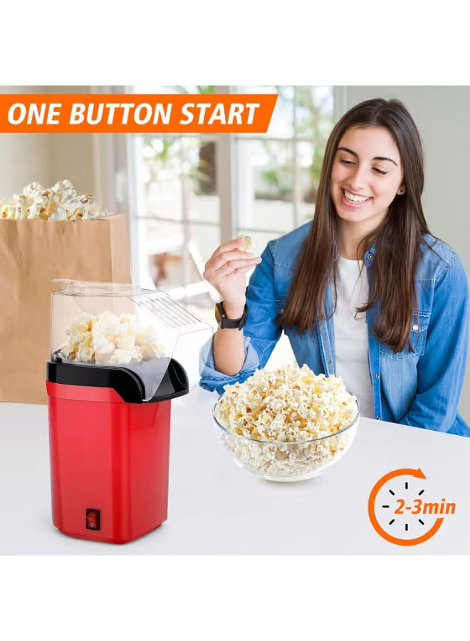 Mini Hot Air Popcorn Maker – Easy-Clean, No-Oil Party Popper (Red)