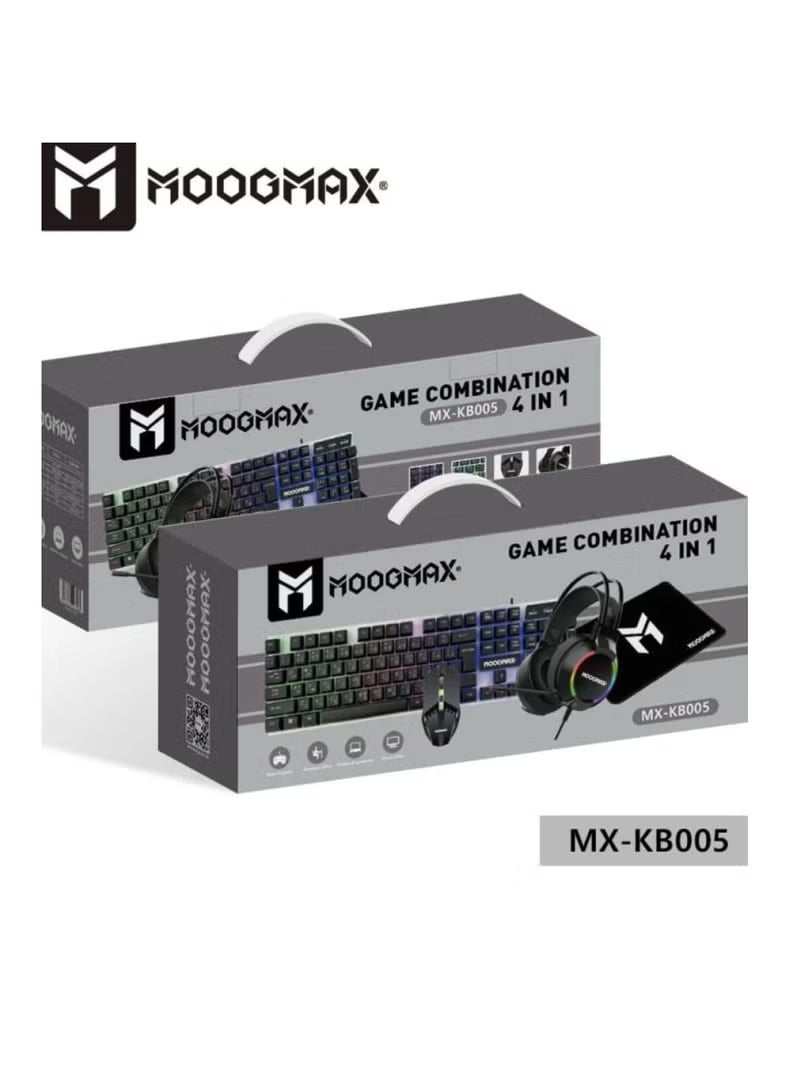 **4-in-1 Gaming Kit – RGB Keyboard, DPI Mouse, Headset & Mouse Pad**
