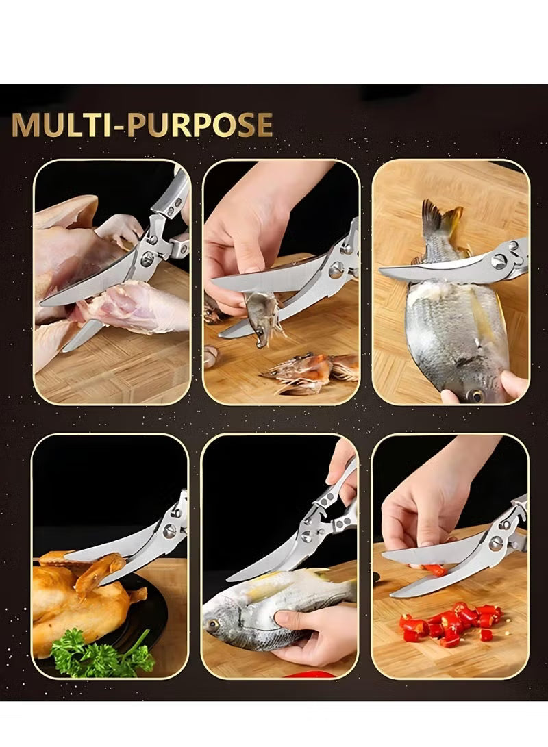Heavy-Duty Poultry Shears – Stainless Steel Kitchen & Meat Scissors