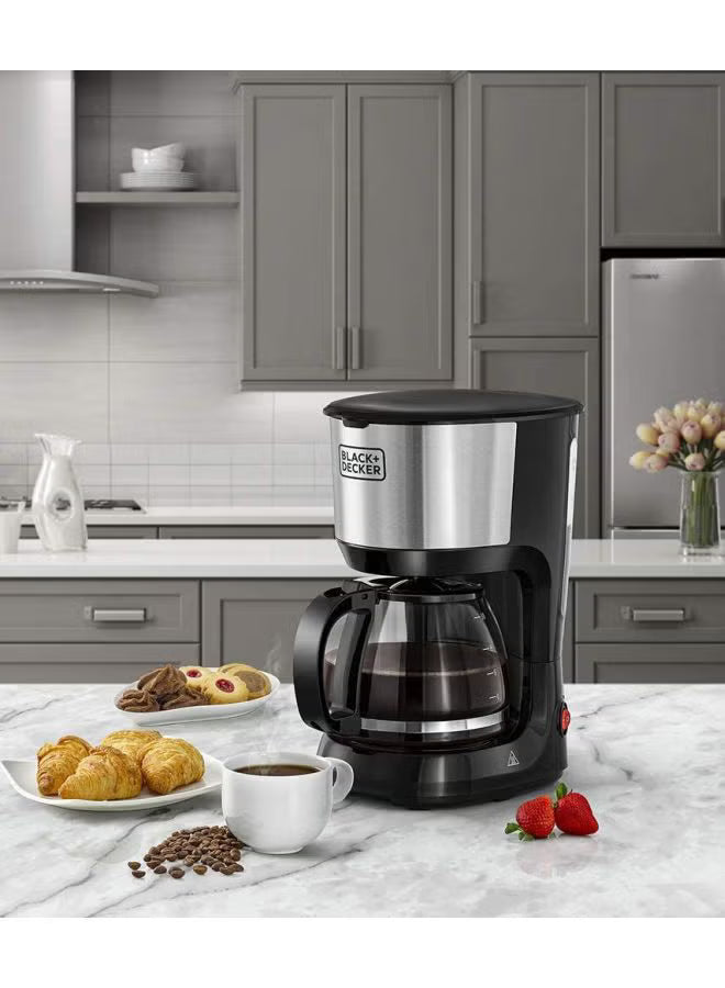 **10-Cup Coffee Maker 1.25L – 750W Drip Machine with Auto Shut-Off**