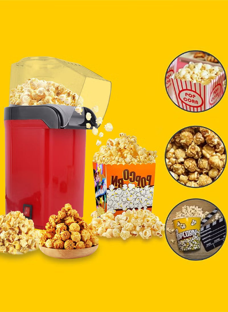 Mini Hot Air Popcorn Maker – Easy-Clean, No-Oil Party Popper (Red)