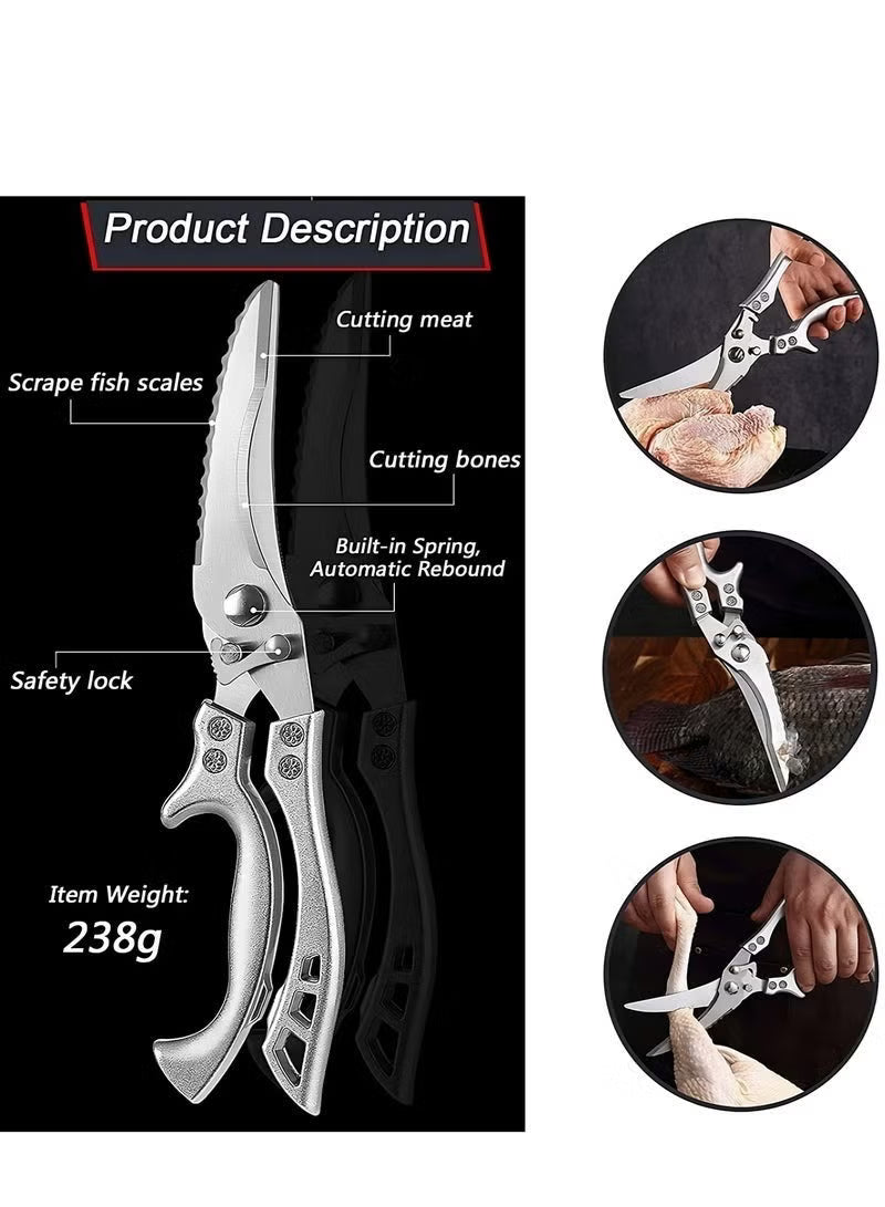 Heavy-Duty Poultry Shears – Stainless Steel Kitchen & Meat Scissors