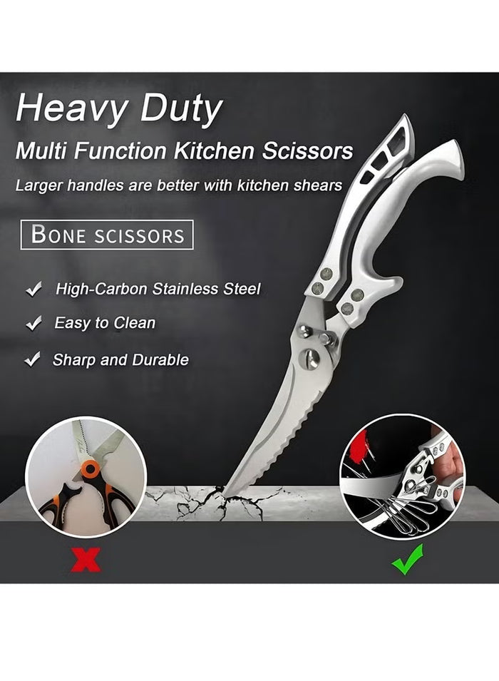 Heavy-Duty Poultry Shears – Stainless Steel Kitchen & Meat Scissors