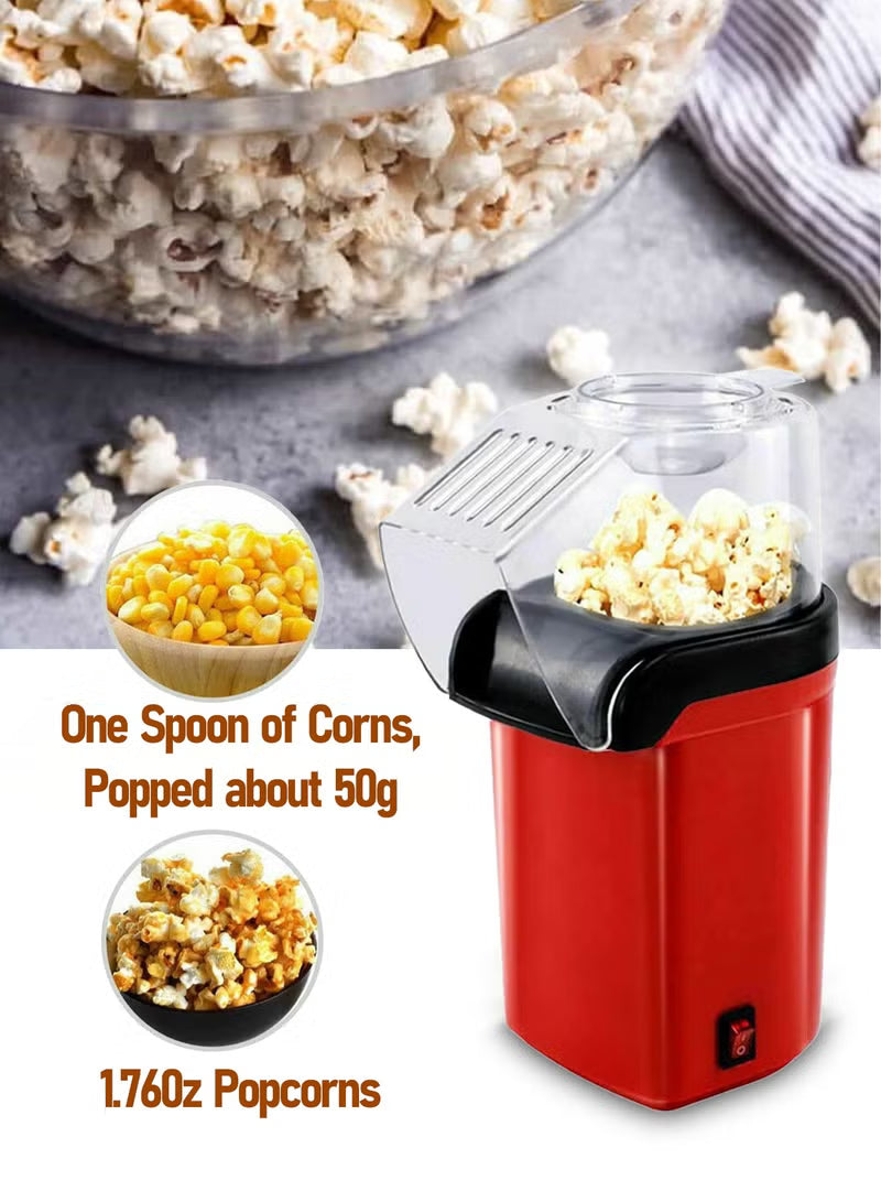 Mini Hot Air Popcorn Maker – Easy-Clean, No-Oil Party Popper (Red)