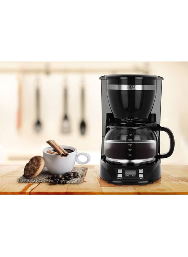 **10-Cup Coffee Maker 1.25L – 750W Drip Machine with Auto Shut-Off**