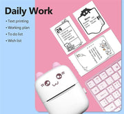 Portable Mini Pocket Printer Bluetooth Thermal – Wireless Photo, Notes, Labels & Sticker Printer for Kids, Students & Office Use