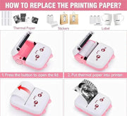 Portable Mini Pocket Printer Bluetooth Thermal – Wireless Photo, Notes, Labels & Sticker Printer for Kids, Students & Office Use