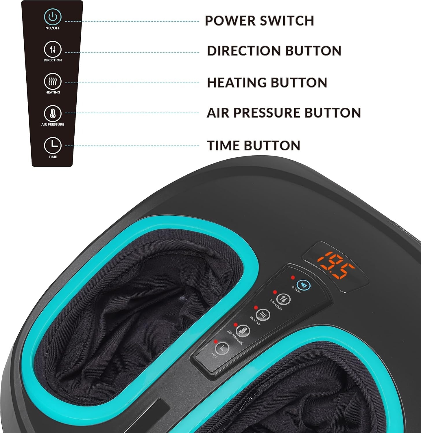 **Heated Foot Massager – Deep Kneading, Air Compression & Heat Therapy**